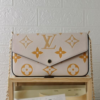 383-1 Louis Vuitton Pochette Félicie Monogram Empreinte Beige Gold 8.3 Inches M80498