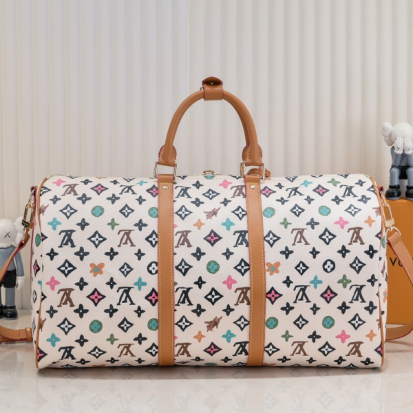 Louis Vuitton Keepall Bandoulière 50 Bag White 19.7 Inches M25233