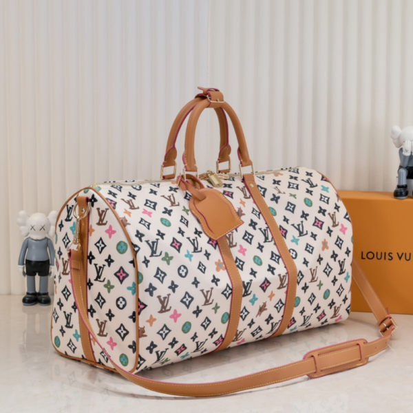 Louis Vuitton Keepall Bandoulière 50 Bag White 19.7 Inches M25233