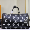 Louis Vuitton Keepall Bandoulière 45 Black 17.7 Inches M46670