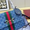 Gucci Paparazzo Medium Top Handle Bag Blue Denim 12.6 Inches