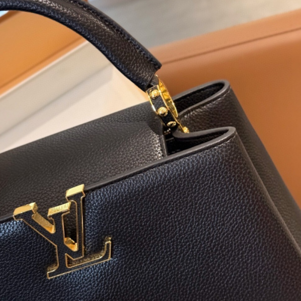 Louis Vuitton Capucines Mini With Flower Charm Black 8.7 Inches