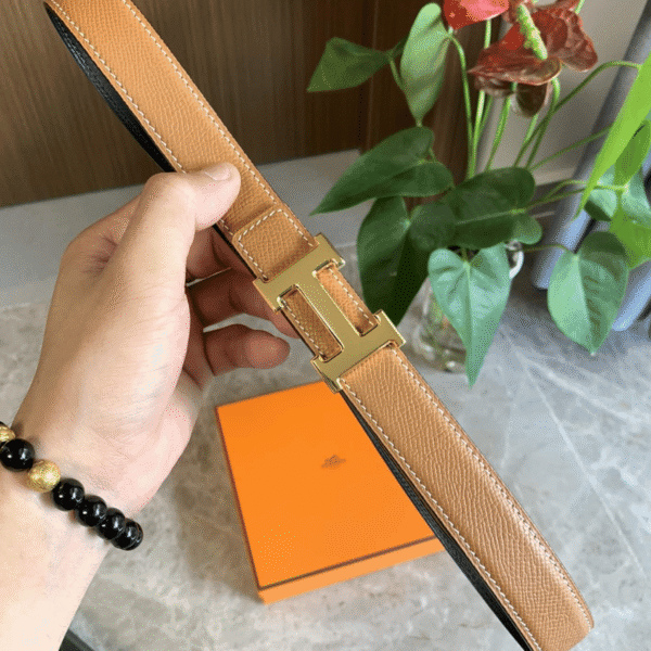 Hermes Mini H Belt Bucket And Reversible Leather Strap Black Brown 24Mm H079645Cc06