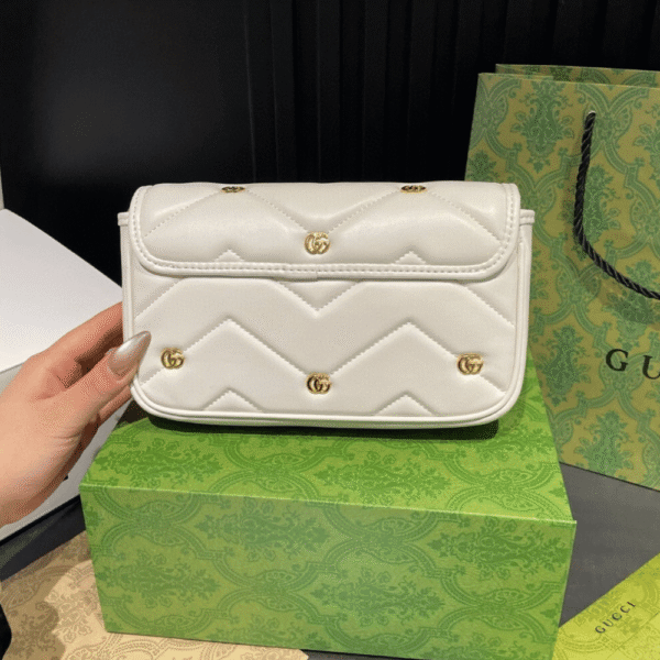 Gucci Gg Marmont 2-In-1 Shoulder Bag White 8.7 Inches