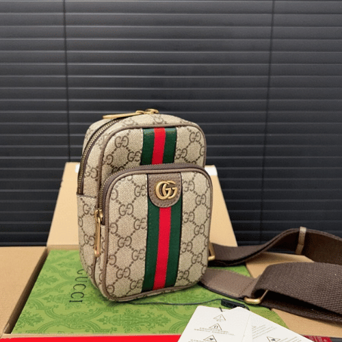 Gucci Ophidia Gg Mini Messenger Bag Brown 7 Inches