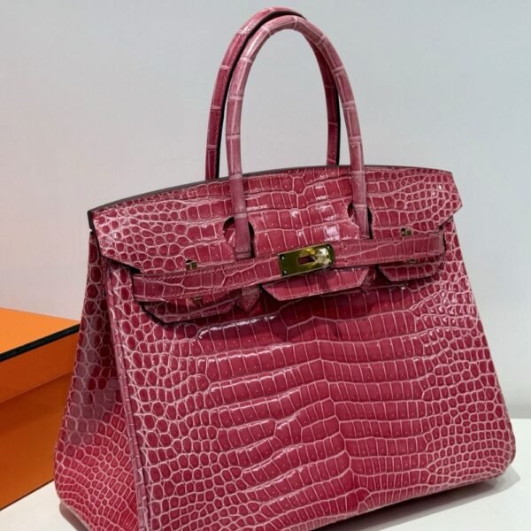 [Premium Quality] – Hermès Birkin Bag Fuchsia Crocodile 11.8 Inches
