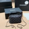 Chanel Mini Clutch With Shoulder Strap Denim Dark Blue 17cm