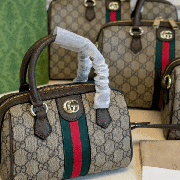 ‎Gucci Ophidia Gg Mini Boston Bag Beige 8.6 Inches 838478 FAE0P 9746