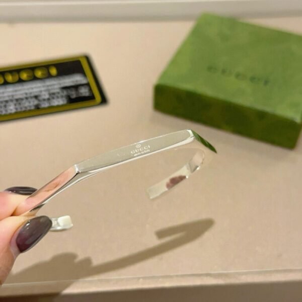 Gucci Trademark Sterling Silver Geometric Cuff Bracelet