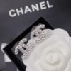 Chanel Cc Crystal Stud Earrings Metal Silver