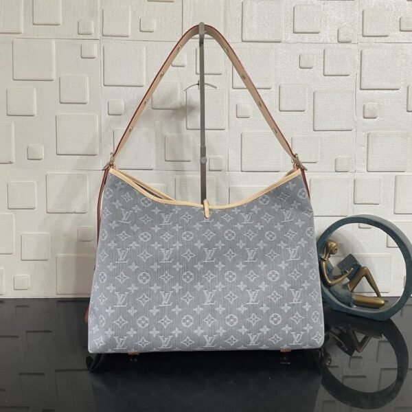 [Premium Quality] – Louis Vuitton Carryall MM Washed Gray Denim 15.3 Inches M13289
