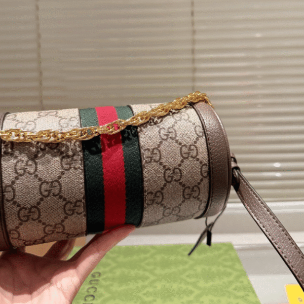 Gucci Ophidia Mini Barrel Bag Beige 7.5 Inches
