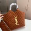 Saint Laurent Large Tote Bag In Suede Copper 14.2 Inches