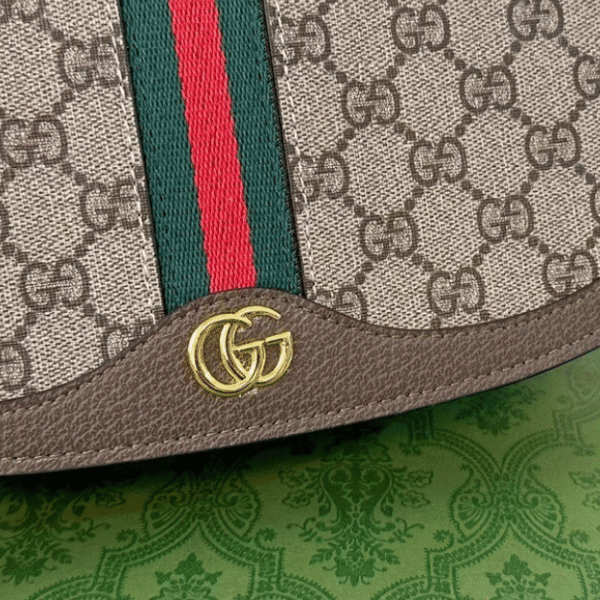 Gucci Ophidia Saddle Bag Beige 9.4 Inches
