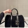 Gucci Small Jumbo GG Canvas Duffle Bag Black 11.8 Inches
