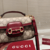 Gucci Horsebit 1955 Mini Top Handle Bag Red 9.1 Inches