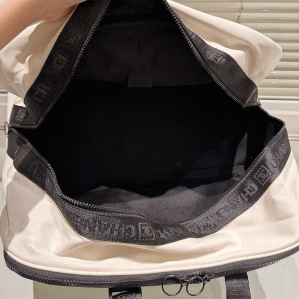 Chanel Duffle Bag White 19.3 Inches