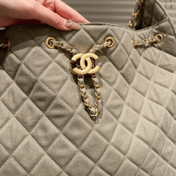 Chanel 25 Small Hand Bag Taupe 13.4 Inches