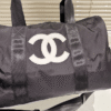 Chanel Nylon Duffle Bag Black 21.7 Inches