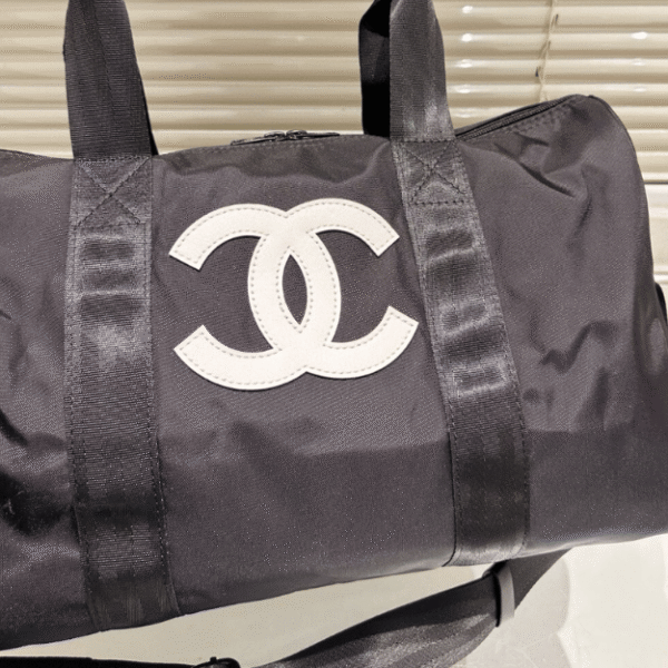 Chanel Nylon Duffle Bag Black 21.7 Inches