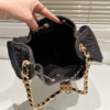 Chanel 25 Hobo Bucket Bag Black 10.2 Inches