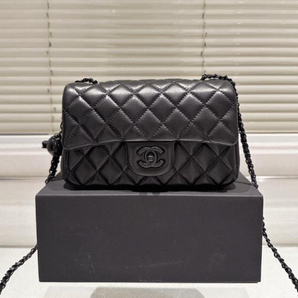 Chanel Classic Square Mini Flap Bag Black 7.9 Inches