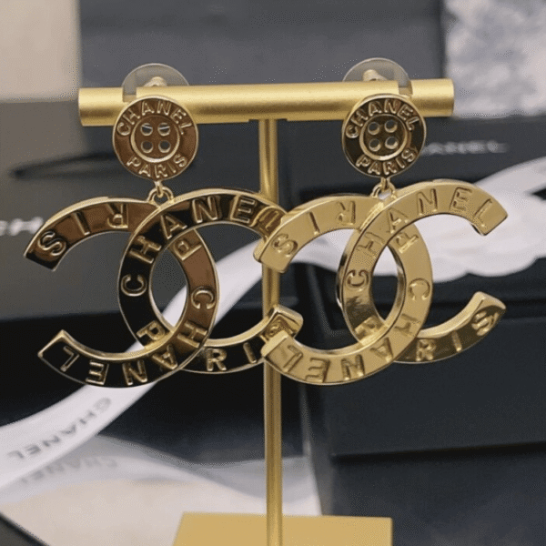 Chanel Paris Button Earrings