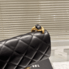 Chanel Flap Square Bag Black 7.9 Inches