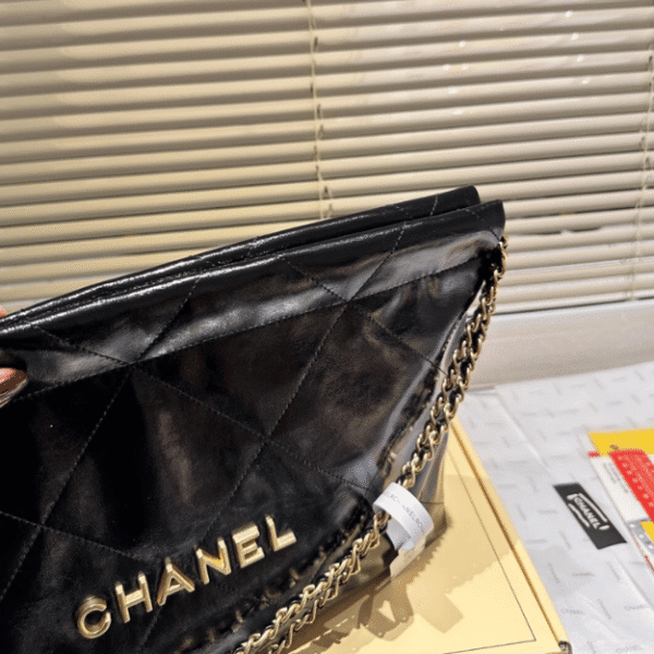 Chanel 22 Horizontal Bucket Bag Black 13.8 Inches