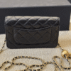 Chanel Flap Bag Woc (Wallet On Chain) With Gold Ball Charm Black 7.5 Inches
