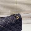 4-284 Chanel Denim Classic Flap Shoulder Bag Dark Blue Denim 16.9 Inches