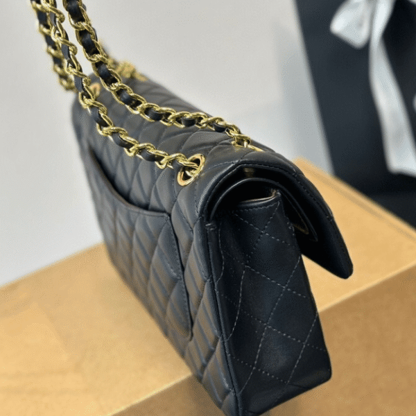 4-288 Chanel Classic Flap Bag Black 9.8 Inches