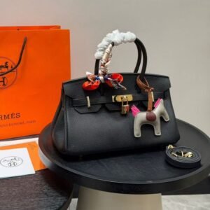 Hermes Birkin Shoulder 30 Black Togo Leather Gold Hardware