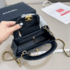 Chanel Mini Top Handle Flap Bag Black 8.3 Inches