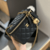 Chanel Mini Vanity Case With Gold Ball Black 7.1 Inches