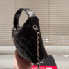 Chanel Hobo/Shoulder Bag With Top Handle Black 7.1 Inches