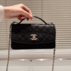 Chanel Vintage-Style Shoulder Bag Black 7.5 Inches