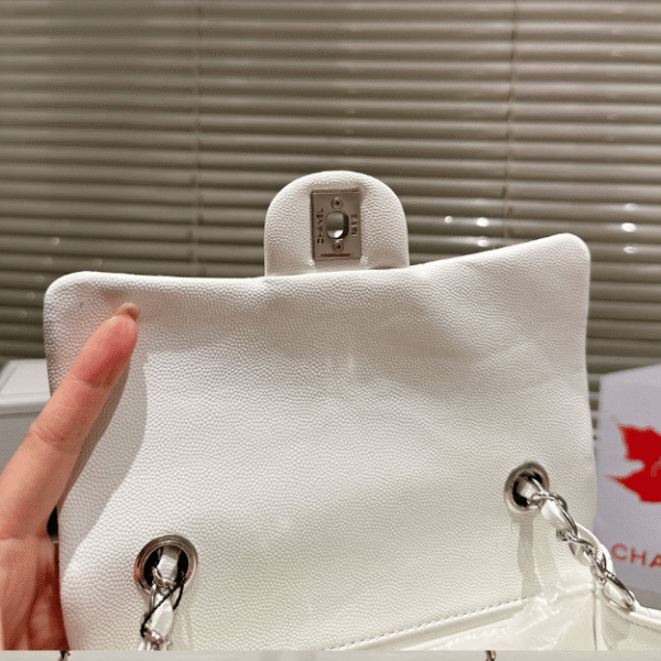 Chanel Mini Square Flap Bag White 7.9 Inches