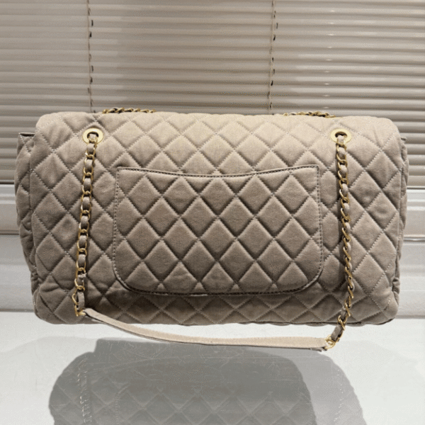 Chanel Flap Vintage-Style Shoulder/Hobo Bag Khaki 17.7 Inches