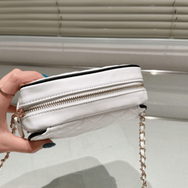 Chanel Camera Bag Mini White 7.1 Inches