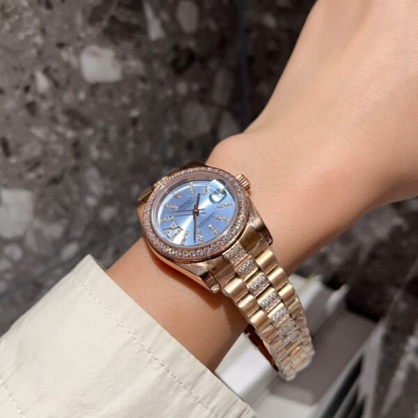 Rolex Datejust Diamond In Rose Gold With Blue Dial 31Mm