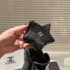 4-334 Chanel 24C Mini Flap Bag Metallic Black 7.5 Inches