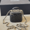Chanel Mini Square Vanity Case Black 3.9 Inches