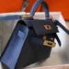 Hermès Kelly Mini II Bag Blue 7.5 Inches