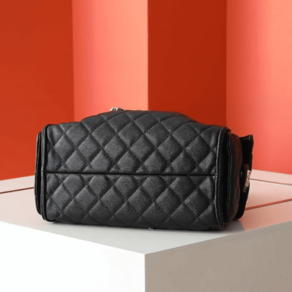 4-4.png Chanel 25 Small Handbag Grained And Gold Tone Metal Black 10.2 Inches As5293 B20304 94305