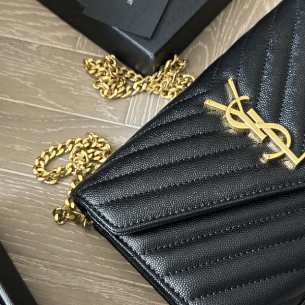 Saint Laurent Matelassé Envelope Bag Black 8.7 Inches