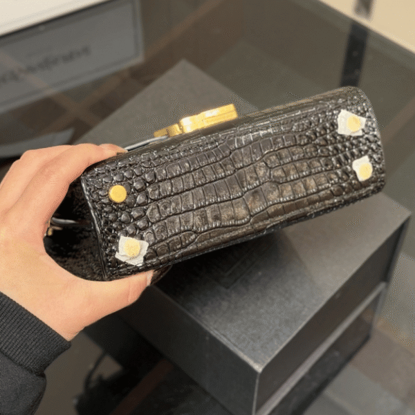Saint Laurent Cassandra Bag Black 7.9 Inches