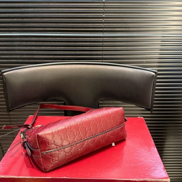 Gucci GG Emblem Medium Shoulder Bag Red 11.4 Inches