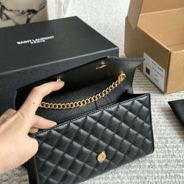 Saint Laurent Envelope Woc Black Quilted Bag 8.3 Inches 600185AACT71000