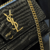 4-432 Saint Laurent Sunset Bag Black Croc 9 Inches 442906DND0J1000